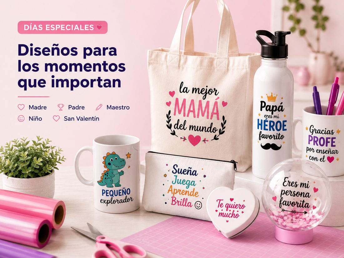 Ejemplo de diseños para Días especiales: Madres, Padres, Abuelos, Maestros, Niños, San Valentín