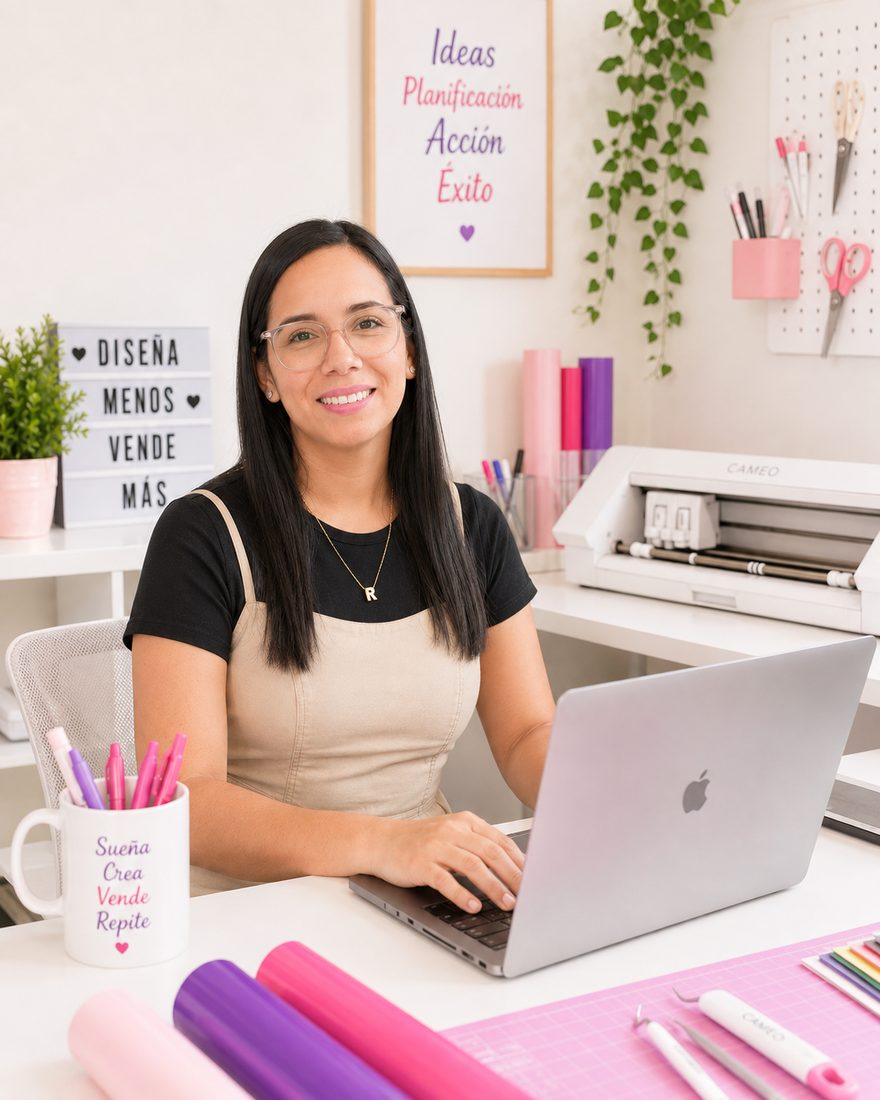 Romina, fundadora de Mi Fiestecita y creadora de Envinil