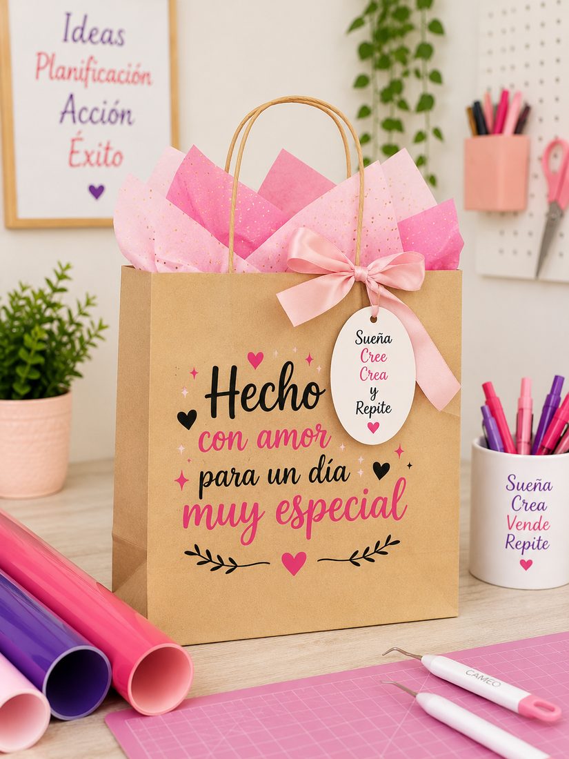 Bolsa de regalo con diseño Envinil aplicado